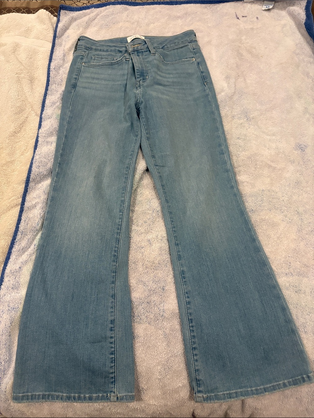 Frame Denim Light Blue Flared Wide-Leg Jeans